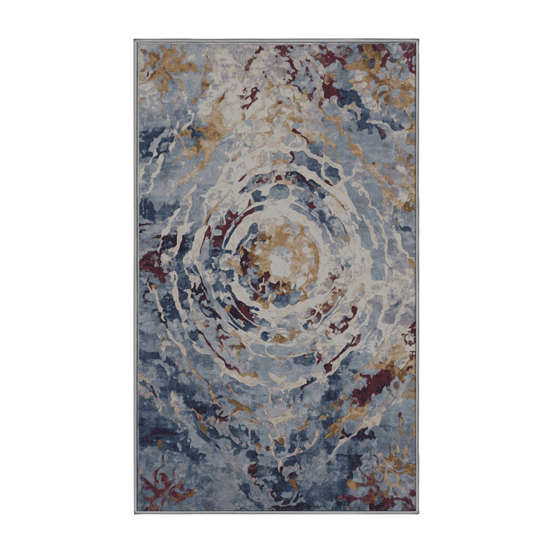 Tapis gris soyeux et moelleux, Rectangle 7 pi x 9 pi