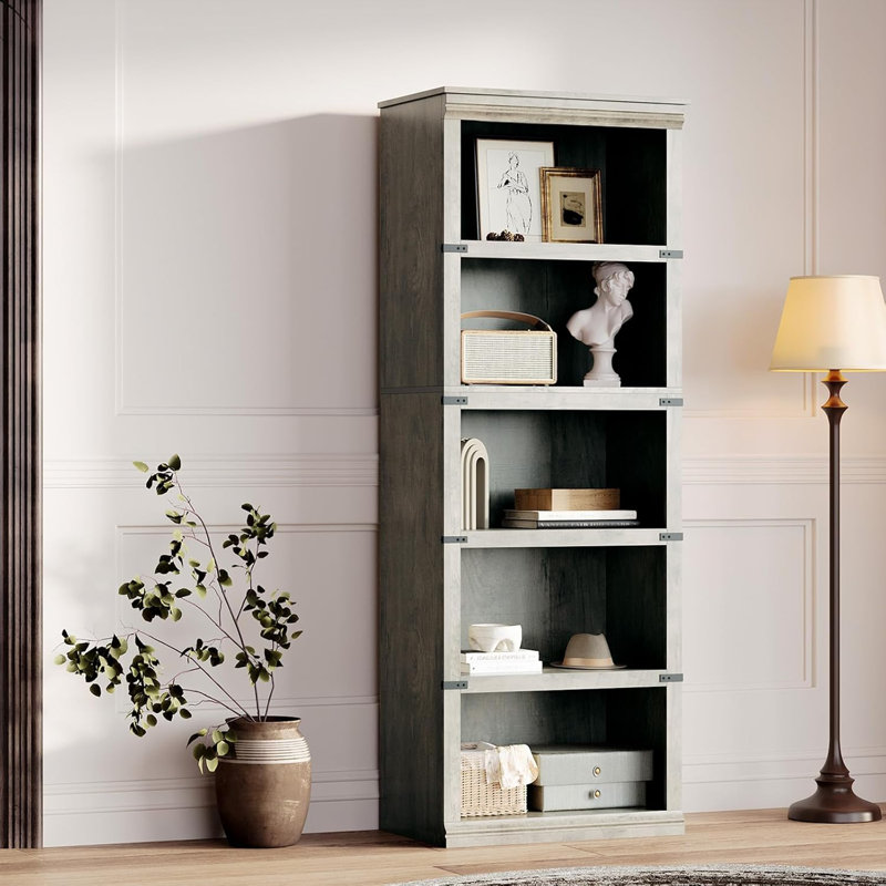 Bookcase, (5 Shelves) 171.2"H x 62"W x 32"D, Grey