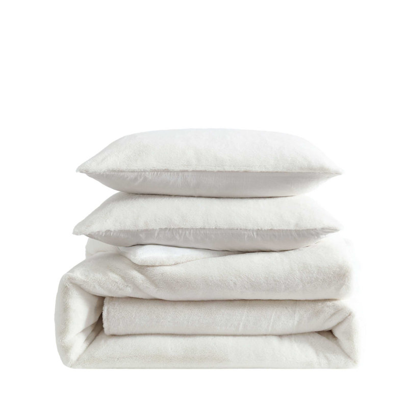 Ensemble d'édredon réversible beige Vera Wang Signature, Édredon pour très grand lit + 2 taies décorativ, Beige