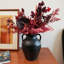 Vase en céramique noir fait à la main avec glacis craquelé - décor rustique antique pour le salon, l'entrée et le style Wabi-Sabi