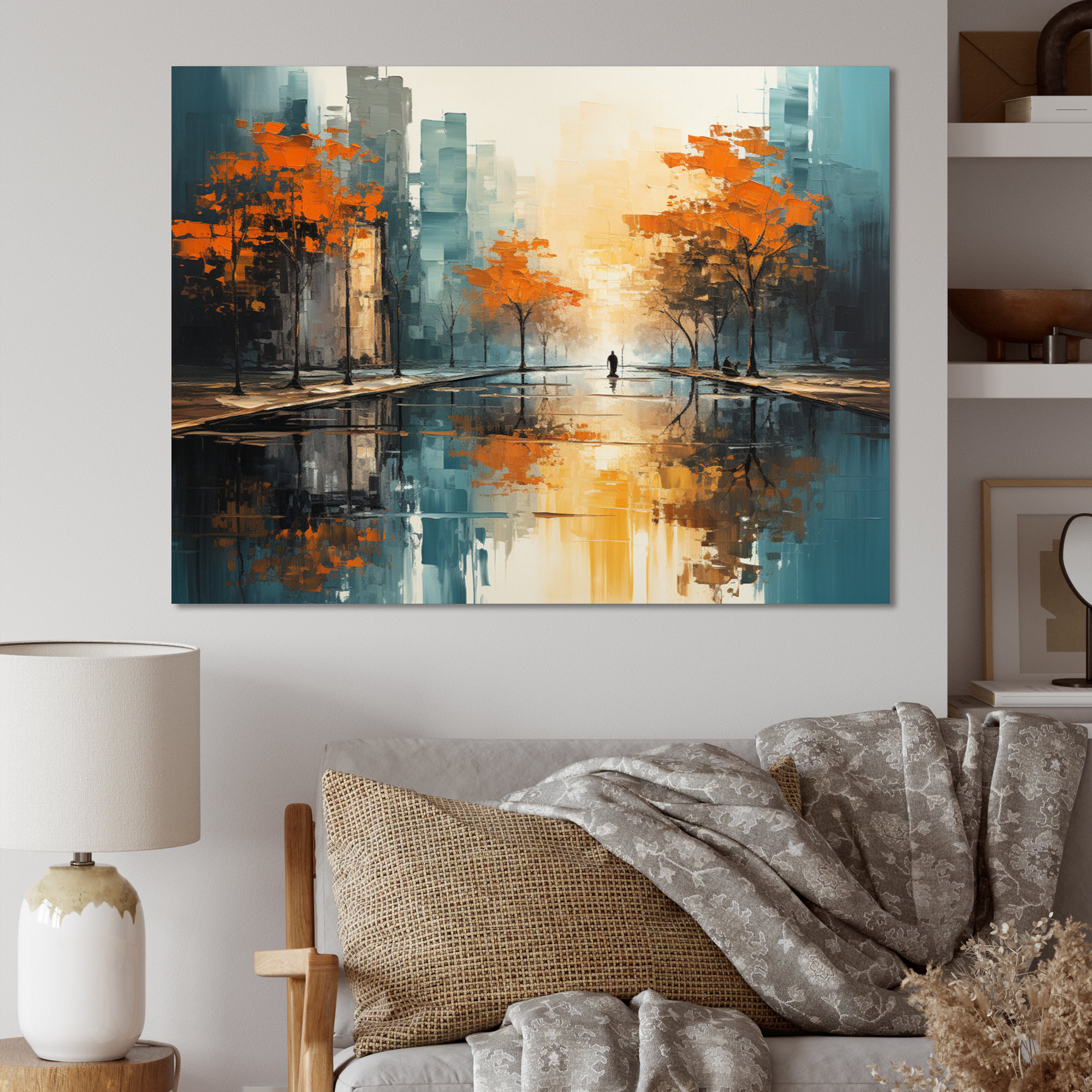 Red Barrel Studio Orange Rivers Riverside Reflection I - Modern Canvas ...