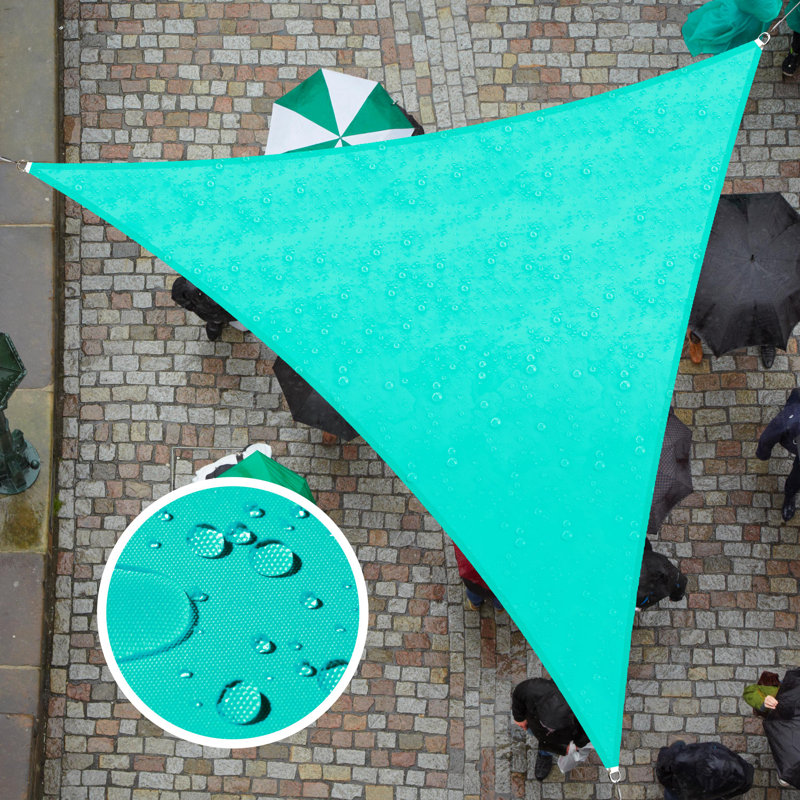 Beige Waterproof 16' Triangle Shade Sail Canopy