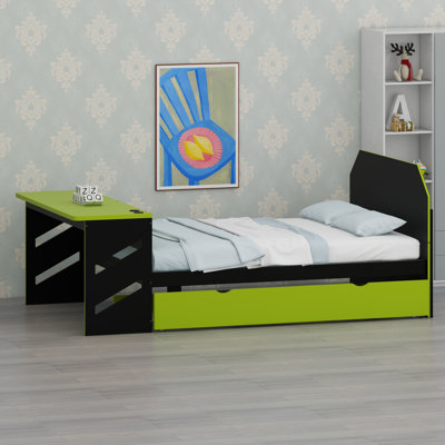 Lit de jour avec couchette, bureau intégré et ports de charge USB