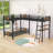 L-Shaped Twin Over Twin And Twin Bunk Bed With Built-In Desk, Ladder And Shelf
