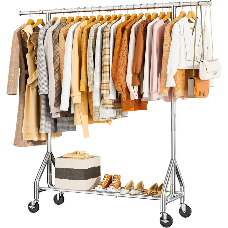 Support à vêtements 450 lb, support à vêtements en métal, support à vêtements sur roulettes pour suspendre les vêtements