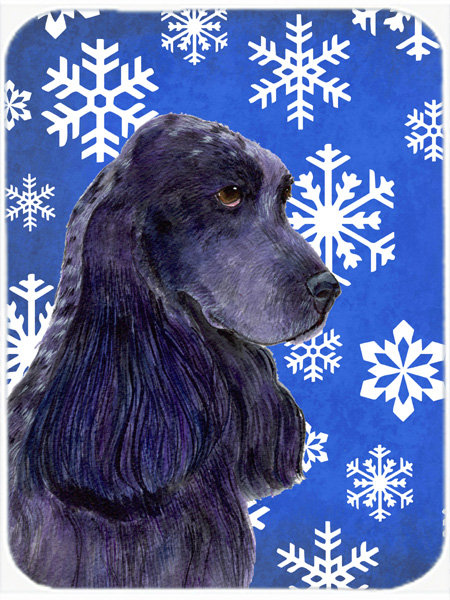 Planche à découper en verre épagneul de couloir des fêtes Ashlynn, Bleu / Blanc