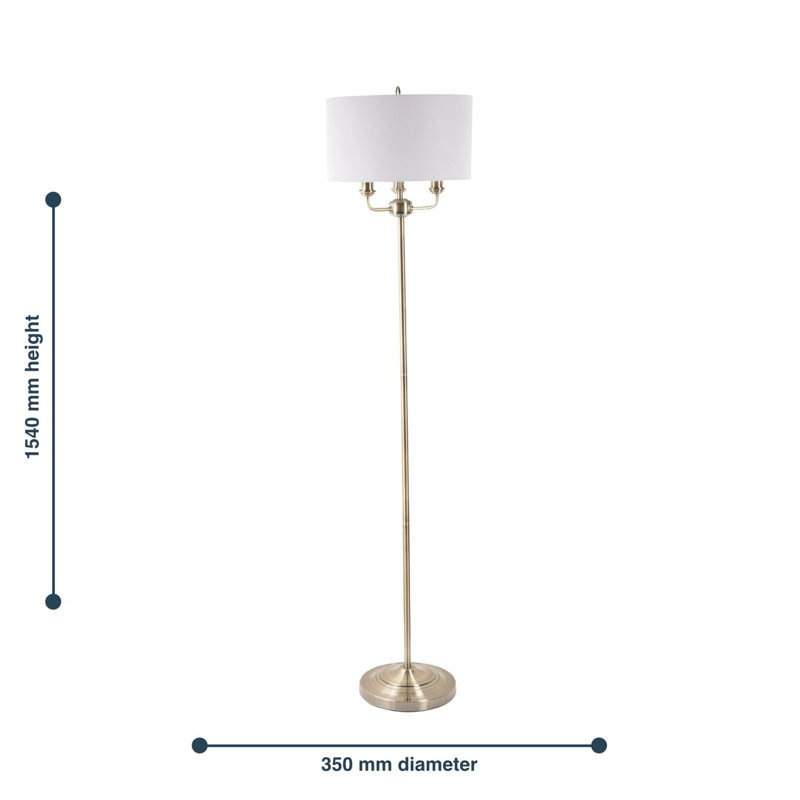 Larock 154cm Standard Floor Lamp Set, Antique Brass, Grey