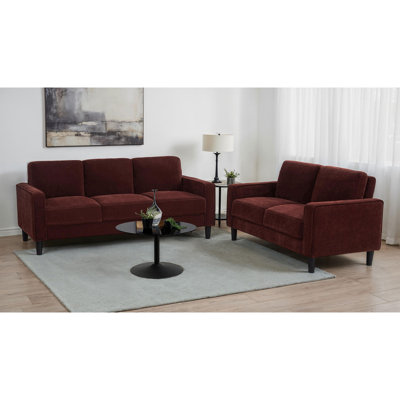 Mid-Century Modern Upholstered Sofa Set for Living Room