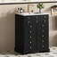 Meuble-lavabo de 24 po avec tiroir et deux portes à fermeture douce, armoire de rangement peinte moderne avec lavabo en céramique, meuble-lavabo simple élégant, meuble-lavabo de salle de bain