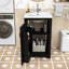Meuble-lavabo de 20 po avec lavabo en céramique, support de rangement et tablette réglable-488165009