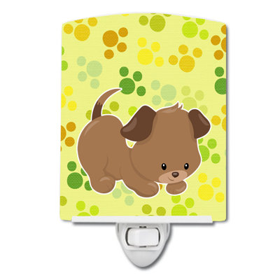 Éclairage de nuit en céramique chiot on pawprints