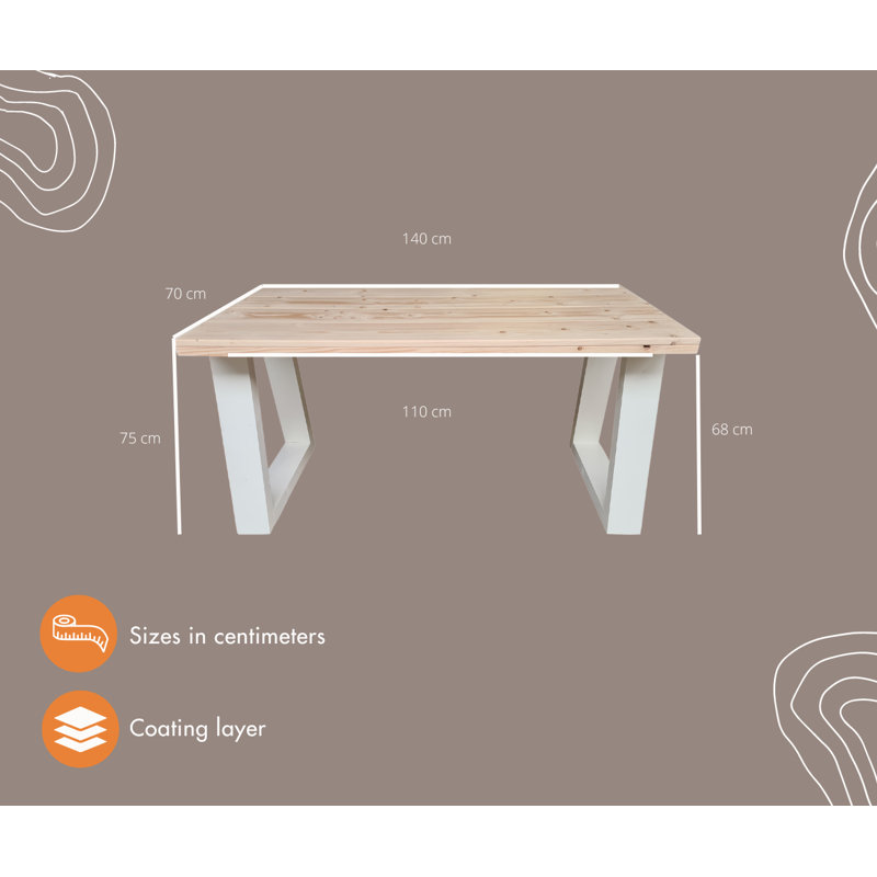 Miramar Desk 120 X 80 Cm, 75cm H x 140cm W x 80cm D