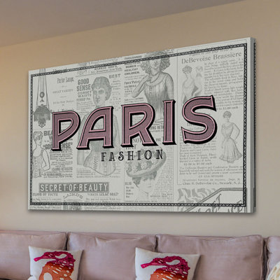 'Paris Fashion' Print on Wrapped Canvas
