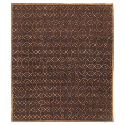 Interlace Geometric Area Rug in Brown/Gold