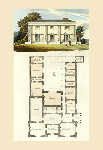 « a villa #4 » par j. b. papworth, reproduction d’art