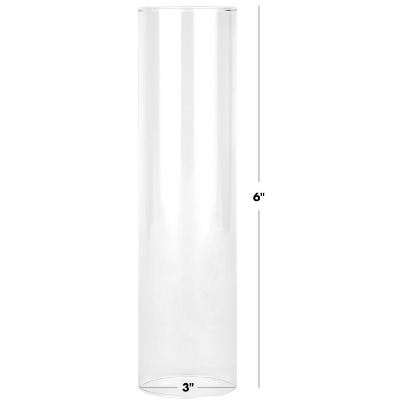 Glass Tabletop Hurricane, 6" H x 3" W x 3" D