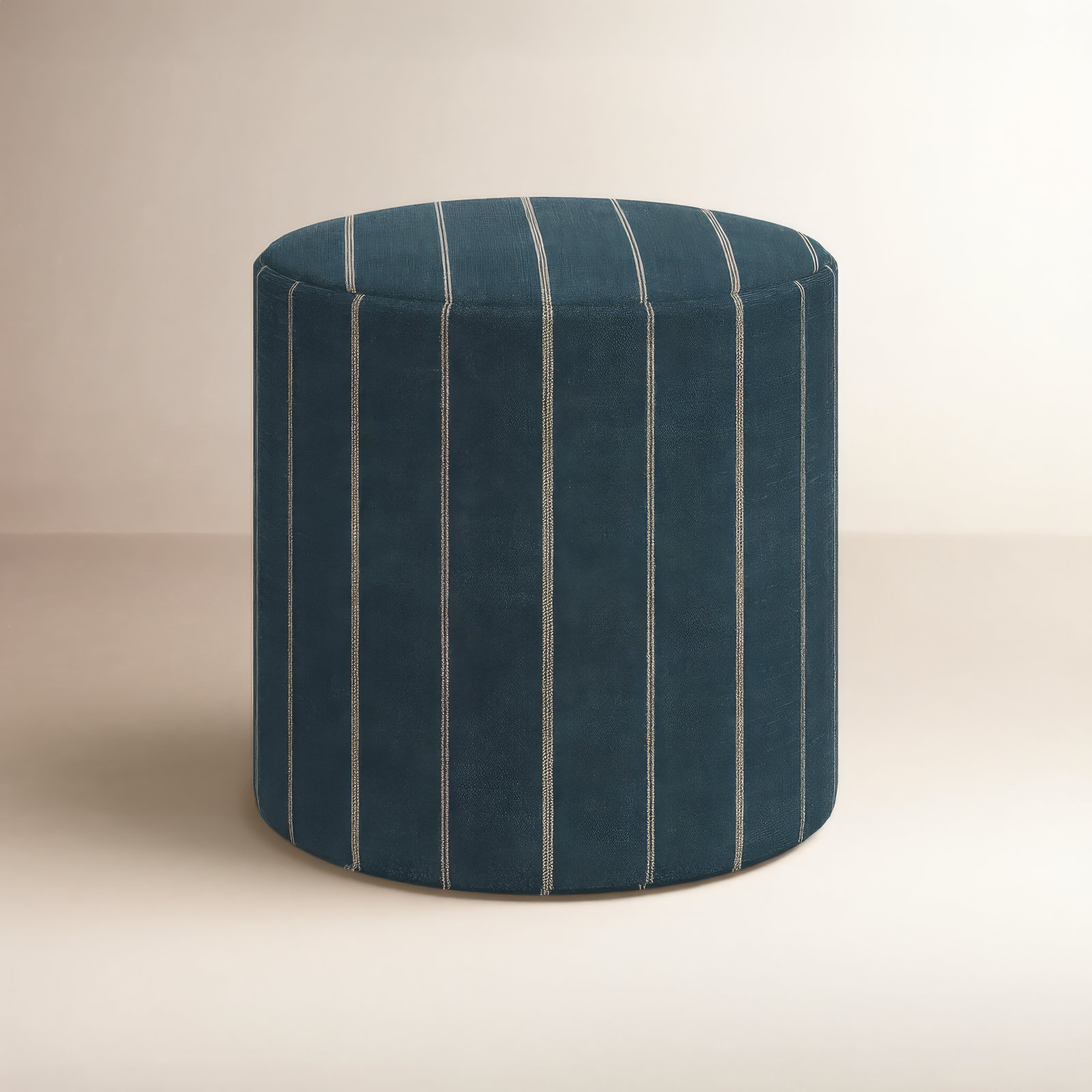 Epaulette Upholstered Ottoman, Classic Ivory Boucle