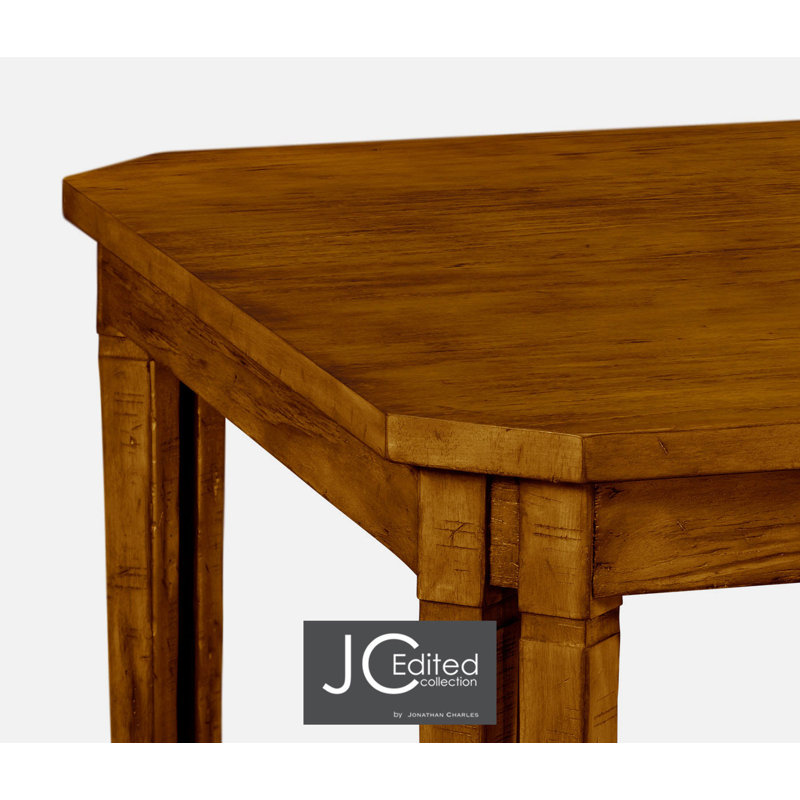 Casually Country Solid Wood Dining Table, Country Farmhouse Walnut