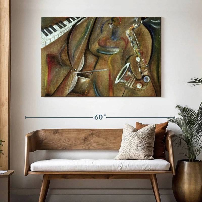 Abarca Burlap Sax, 32" H x 48" W