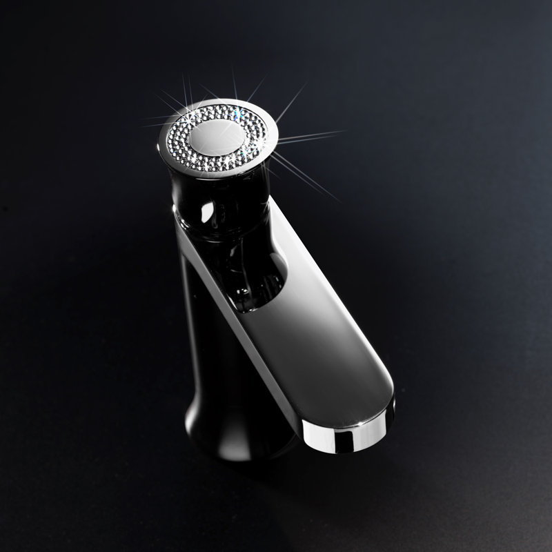 Prestige Swarovski Ring Crystal Bathroom Faucet, Polished Chrome