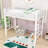 Classic Metal Loft Bed with Dual-Side Ladders-498580745