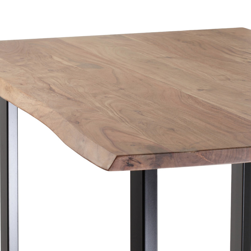 Table de salle à manger élégante de style industriel moderne en bois et en fer mat, 55 po x 31 po x 30 po, l 55 po x P 31 po