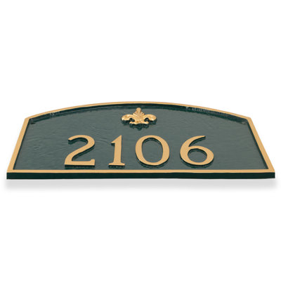 Fleur de Lis 2-Line Wall Address Plaque