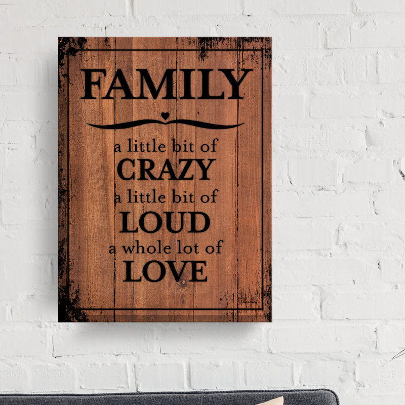 «Family» par Olivia Rose - reproduction d'art textuel sur toile tendue, H 40 po x l 30 po x 1,5 po