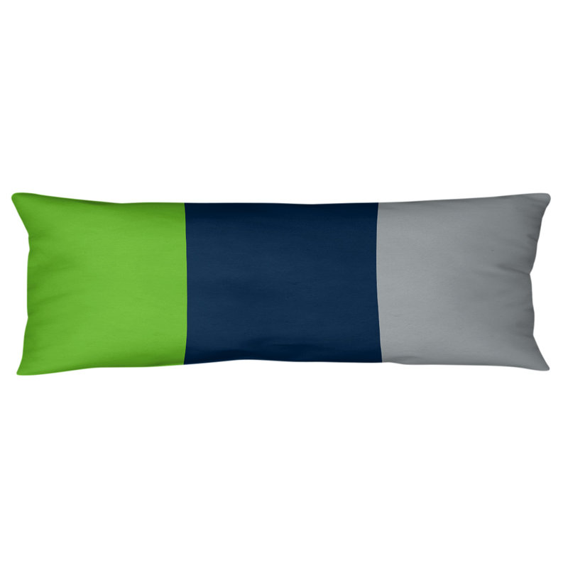 Oreiller de corps en polyester / polyester Arizona Football Stripes, Vert clair / bleu marine / gris, Football Seattle