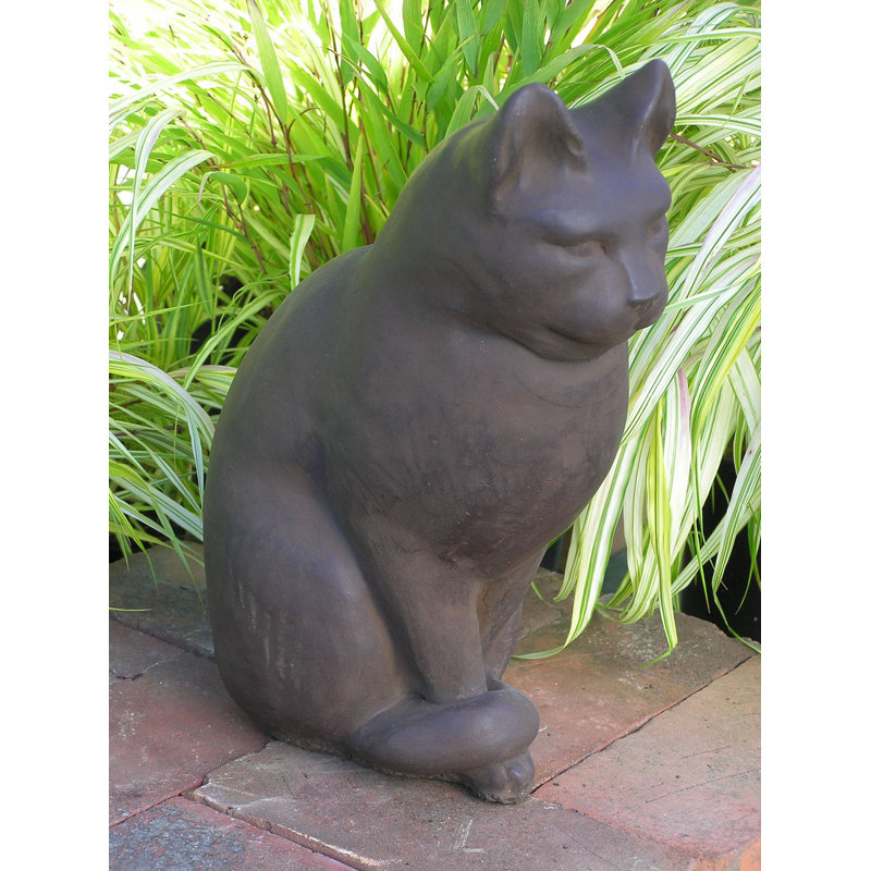 Statue classique de chat assis, Gris antique