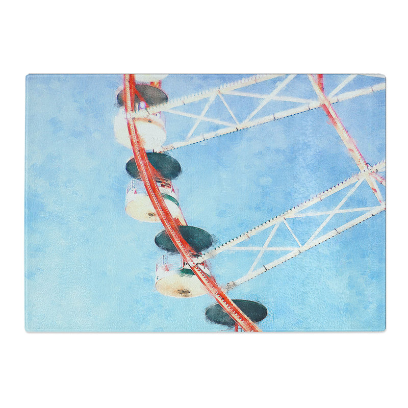Tempered Glass Ferris Wheel Chopping Board, 28.5 cm x 39 cm