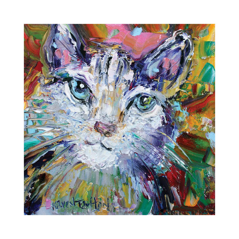 Cat Love by Karen Tarlton - Wrapped Canvas Painting, 30.48 cm H x 30.48 cm W