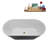 59" Streamline Soaking Glossy Black Freestanding Tub and Tray With Internal Drain-112235503