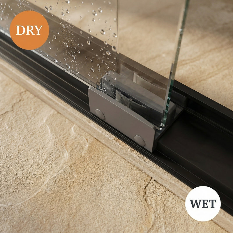 50-54W*70 H Semi-Frameless Double Sliding Shower Door, Bypass Shower Door, 1/4 (6Mm) Thick SGCC Tempered Glass Door, Matte Black