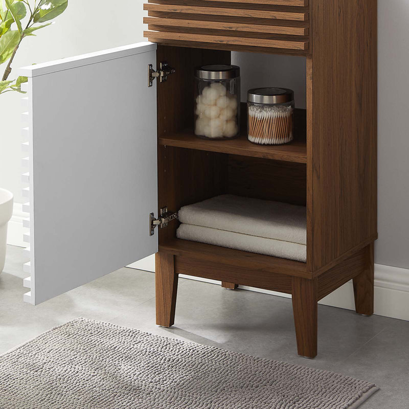 Meuble-lavabo 18 po Modway Render, Blanc / Noyer