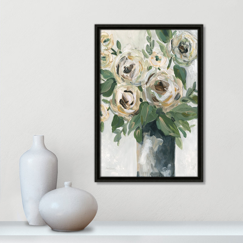Impression florale de profondeur par Carol Robinson, Espresso, H 19,5 po x l 13,5 po x P 2 po