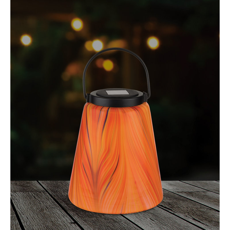 Lanterne d'extérieur en verre et métal Murano, Orange