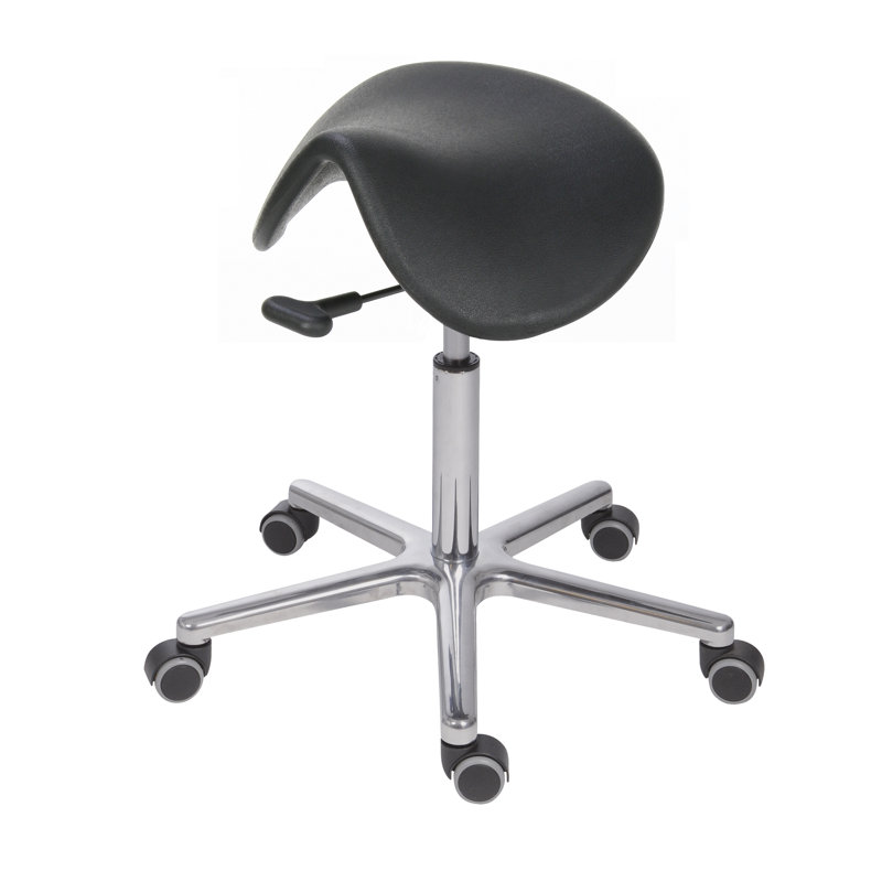 Orla Adjustable Height Ergonomic Lab Stool with Wheels, H69 x W61 x D61cm