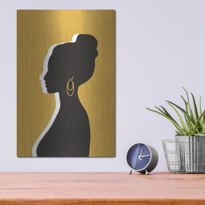 Art mural en métal luxueux «Woman Black and White» par Andreas Magnusson
