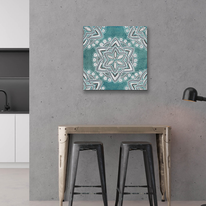 Art mural en verre Bungalow Rose «Star Mandala 1» par Yvette St. Amant, 12 po x 12 po, H 24 po x l 24 po x P 0,2 po