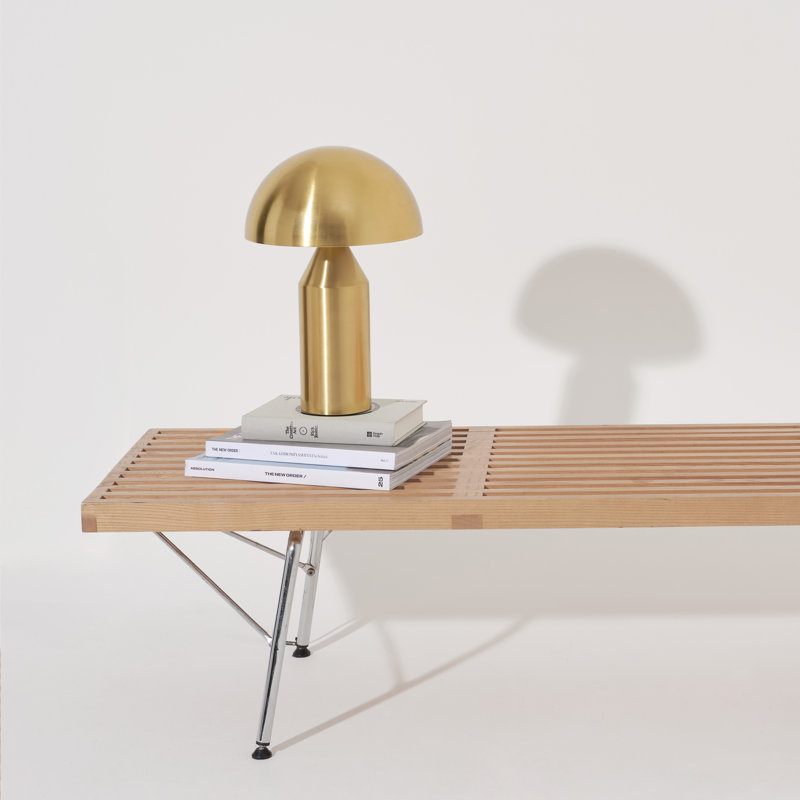 Antique Brass 15" Modern Mushroom LED Table Lamp