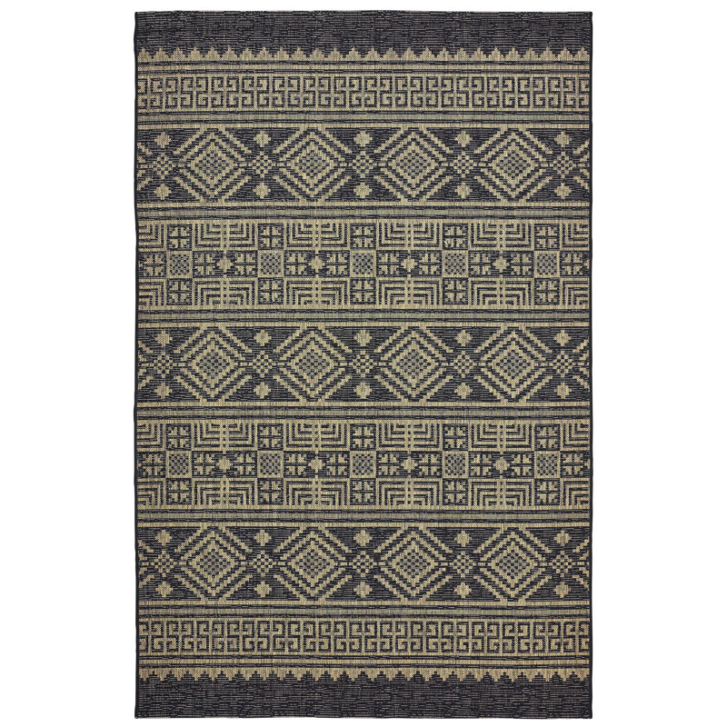 Ackron Southwestern Zero-Pile Flatweave Indoor/Outdoor Durable Area Rug, Rectangle 6' x 9'