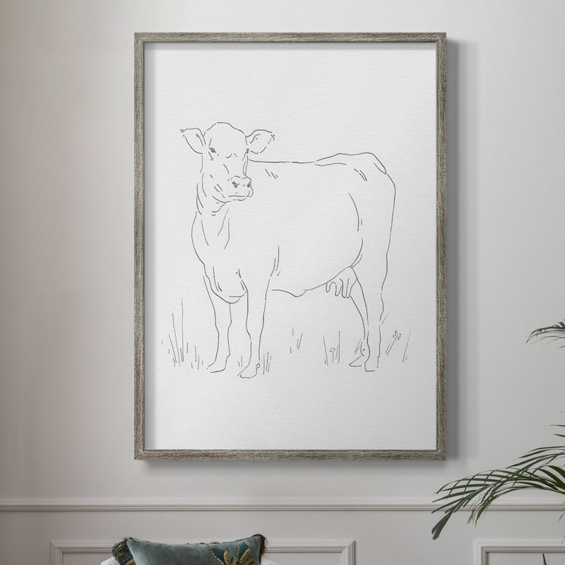 «Limousin bovins II», reproduction encadrée - bois massif, H 15 po x l 12 po