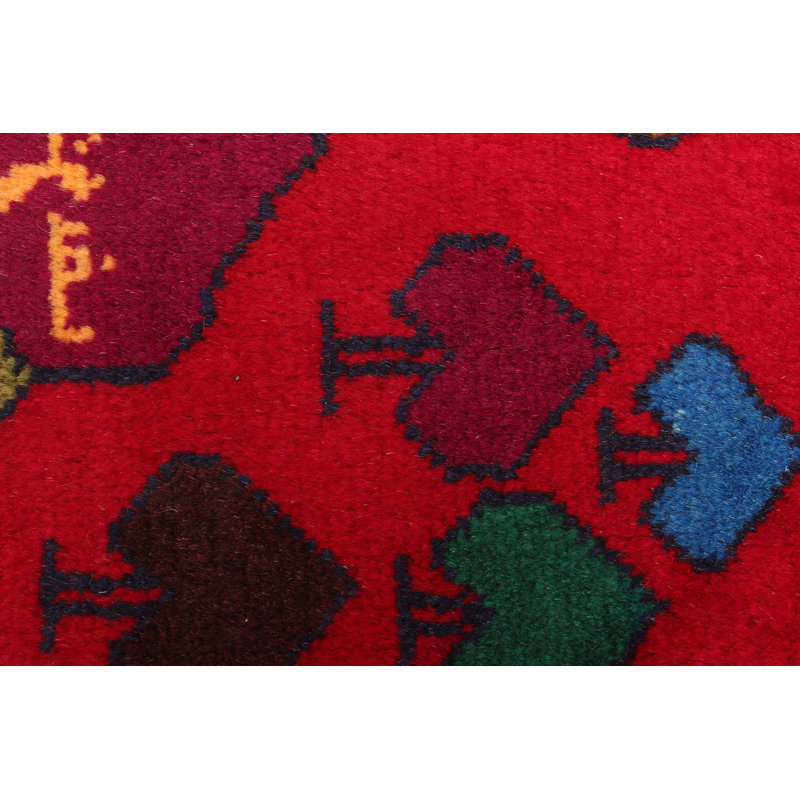 Tapis rouge Teimani 2 pi 9 po x 4 pi 10 po