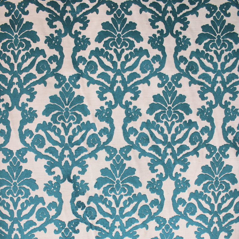 Damask Velvet | Kiani Fabric, Cerulean