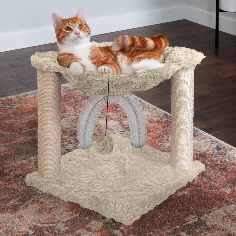 15.75" Tall Cat Hammock Scratcher, Beige