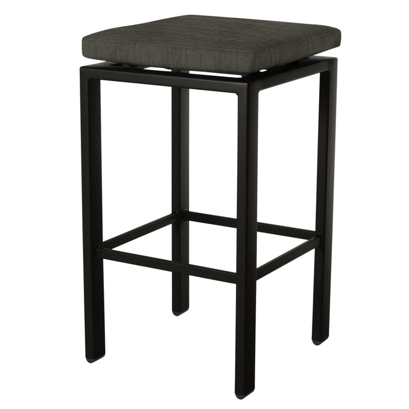 Aris Outdoor Bar Stool, Carbon Black, Sahara Cafe, 31.25"
