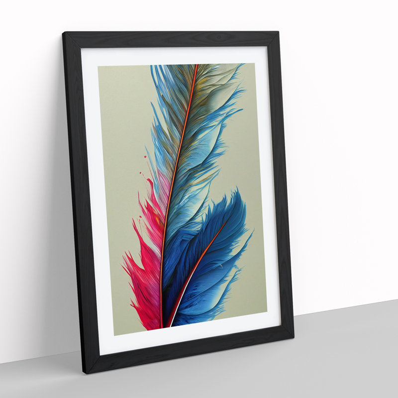 Unified Feathers - Single Picture Frame Painting, Black , 64cm H x 46cm W x 2cm D
