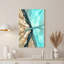 Aquarelle sur toile bleu sarcelle et beige-133562476