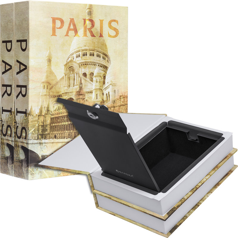 Paris & Pairs Series Dual Book Lock Boxes with Key Lock